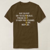 T-shirt Manger Le Sommeil Aller Cliniques Freak Out Étude (Design devant)