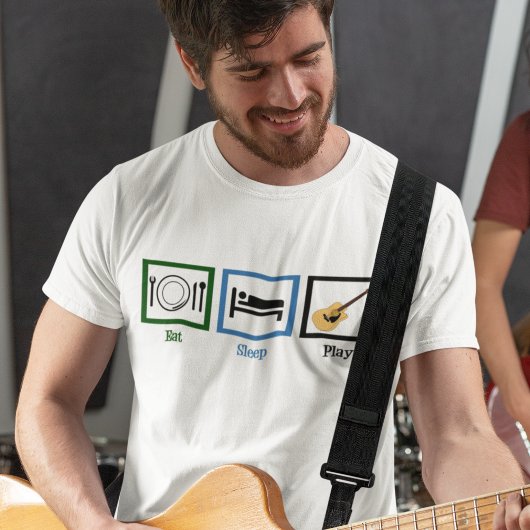 T-shirt Manger le sommeil Jouer Guitare