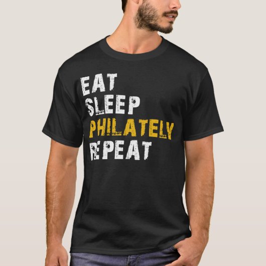 T-shirt manger le sommeil philatélique répéter (Devant)