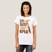 T-shirt Manger l'embarcation de sommeil Répéter do-it-your (Devant entier)