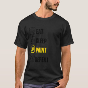 T-shirt Manger Peinture de sommeil Répéter pinceau Artiste