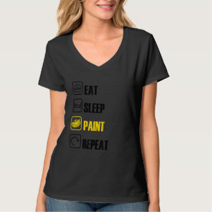 T-shirt Manger Peinture de sommeil Répéter pinceau Artiste