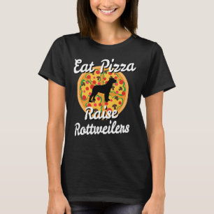 T-shirt Manger Pizza Raise Rottweiler Chiens 24
