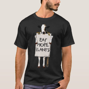 T-shirt MANGER PLUS DE PLANTES - Vache signe d'attente all