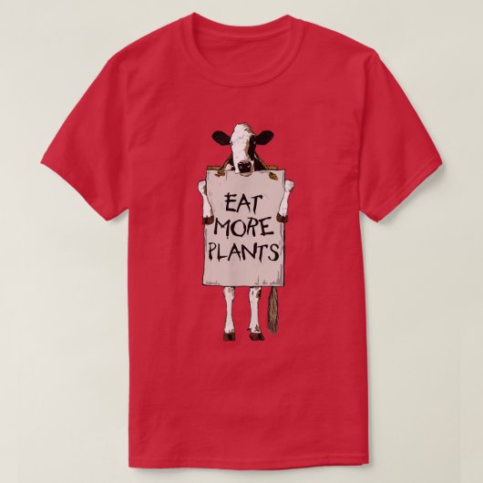 T-shirt MANGER PLUS SIGNE de tenue de vache PLANTE aller v (Design devant)