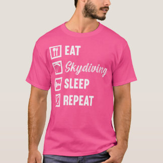T-shirt Manger Skydiving Sleep Répéter Parapente Skydiving