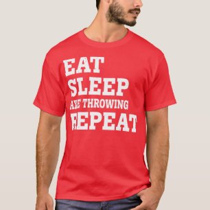 T-shirt MANGER SLEEP AX LONGEUR RÉPÉTER FUNNY SARCASTIC Cl