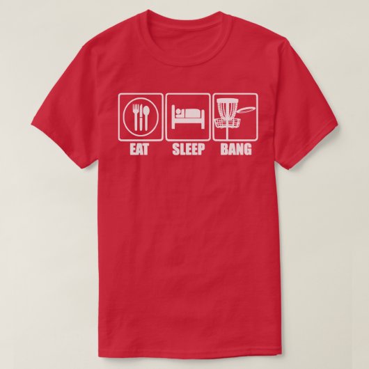 T-shirt Manger Sleep Bang Chains Disque Golf (Design devant)