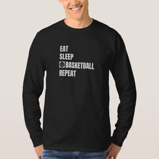 T-shirt Manger Sleep Basketball Répéter Basketballplayer B (Devant)