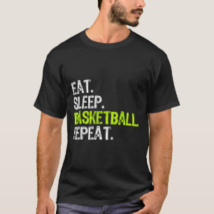 T-shirt Manger Sleep Basketball Répéter Lecteur Fun Cool L