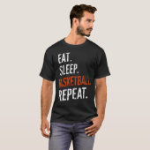 T-shirt Manger Sleep Basketball Répéter Retro Vintage (Devant entier)