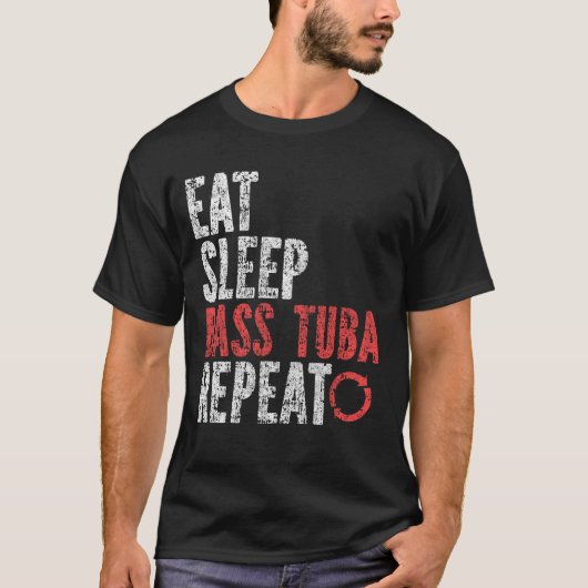 T-shirt Manger Sleep Basse tuba Répéter (Devant)