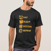 T-shirt Manger Sleep Bitcoin Répéter Cryptomonnaie Blockch (Devant)