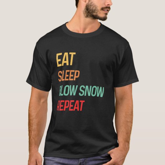 T-shirt Manger Sleep Blow Snow Répéter Extreme Snow Ski (Devant)