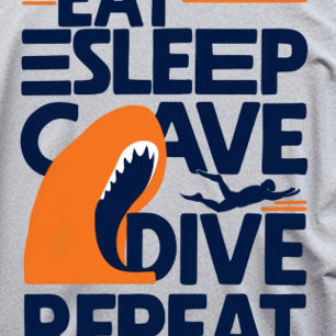 T-shirt Manger Sleep CAVE PLONGÉE Répéter les cadeaux amus