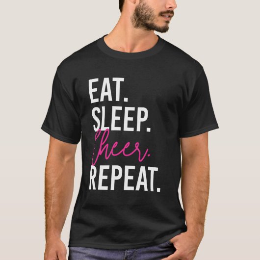 T-shirt Manger Sleep Cheerled Répéter Cheerled (Devant)