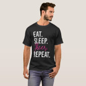 T-shirt Manger Sleep Cheerled Répéter Cheerled (Devant entier)