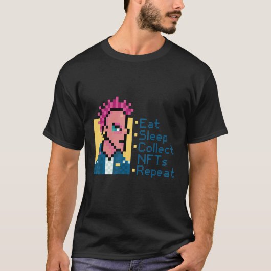 T-shirt Manger Sleep Coller Nfts Répéter Crypto Nft Crypto (Devant)