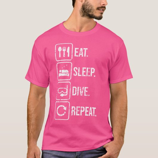 T-shirt Manger Sleep Dive Répéter Plongée Plongée Plongée (Devant)