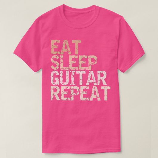 T-shirt Manger Sleep Guitare Répéter guitare classique pl (Design devant)