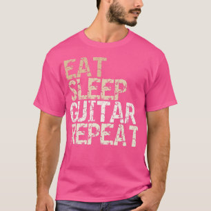 T-shirt Manger Sleep Guitare Répéter guitare classique pl