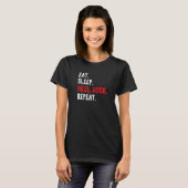 T-shirt Manger Sleep Heel Hook Répéter brésilien Jiu Jitsu (Devant entier)