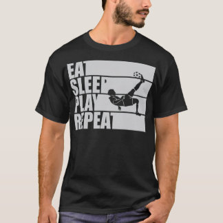 T-shirt Manger Sleep Jouer au terrain de football