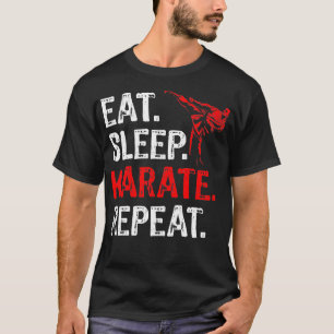 T-shirt Manger Sleep Karate Répéter Karate Player Funny