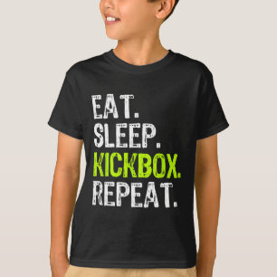 T-shirt Manger Sleep Kickbox Répéter Kickboxing Boxing Fu
