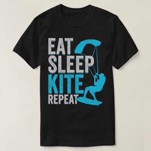 T-shirt Manger Sleep Kite Repeat Kitesurfing Kitesurfer Ca (Design devant)