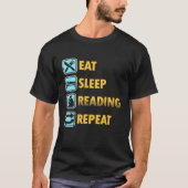 T-shirt Manger Sleep Lecture Bookwort Livre Jour parfait (Devant)