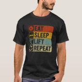 T-shirt Manger Sleep Lift Répéter Retro 60s les années 70 (Devant)