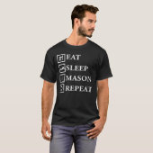 T-shirt Manger Sleep Mason Répéter Freemason (Devant entier)