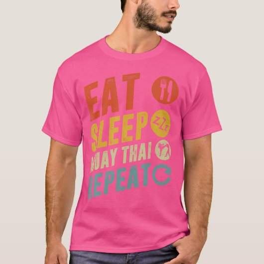 T-shirt Manger Sleep Muay Thai Repeat Muay Thai (Devant)