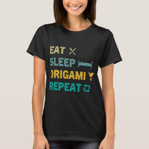 T-shirt Manger Sleep Origami Répéter Funny Origami Plier P