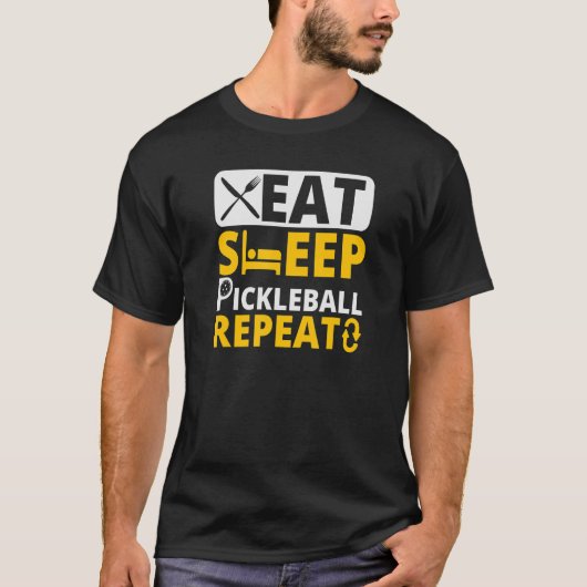 T-shirt Manger Sleep Pickleball Repère (Devant)