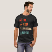 T-shirt Manger Sleep Répéter Snorkeling Plongée Plongée Pl (Devant entier)