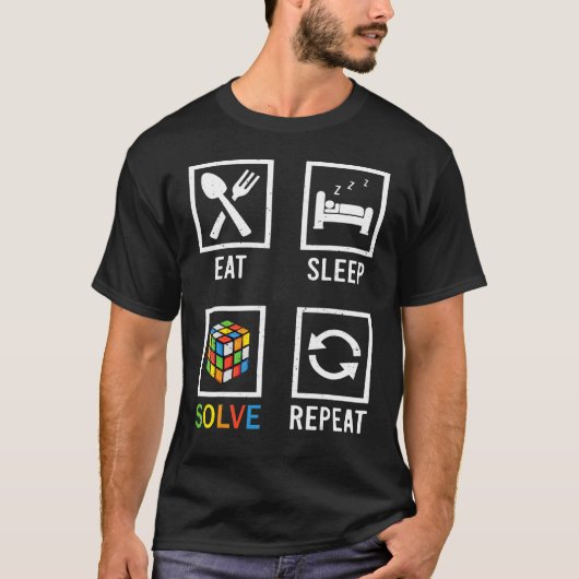 T-shirt Manger Sleep Résolvez Répéter Speedsolution Speedc (Devant)