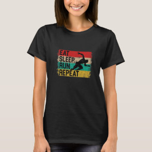 T-shirt Manger Sleep Run Répéter Retro Jogging Endurance S