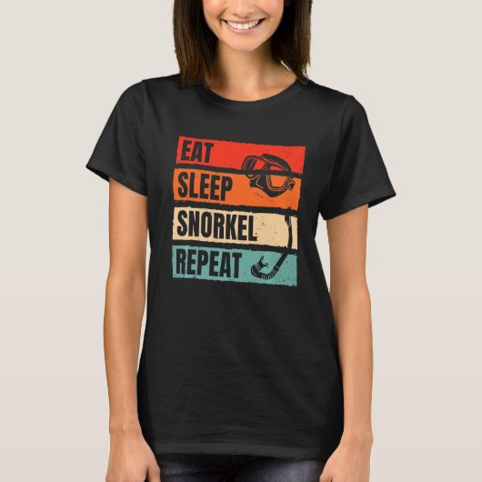 T-shirt Manger Sleep Snorkel Répéter Scuba Plongée Plongée (Devant)