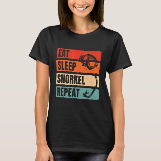 T-shirt Manger Sleep Snorkel Répéter Scuba Plongée Plongée (Devant)