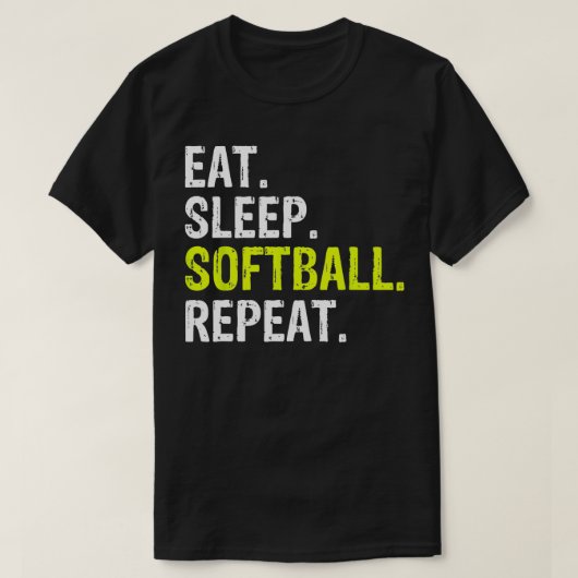 T-shirt Manger Sleep Softball Repeat Sport Cadeau (Design devant)