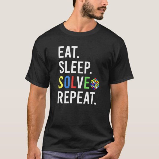 T-shirt Manger Sleep Solve Puzzles Répéter Puzzle (Devant)