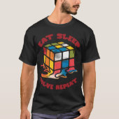 T-shirt Manger Sleep Solve Répéter Résoudre Cube Puzzle Fu (Devant)