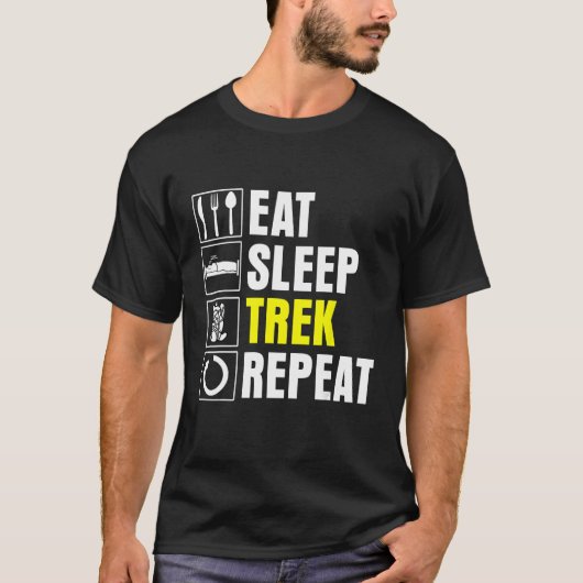 T-shirt Manger Sleep Trek Répéter Trekking long-courrier (Devant)