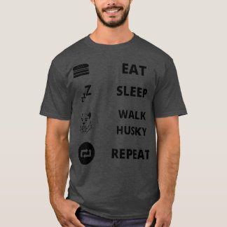 T-shirt Manger Sleep Walk Husky Répéter
