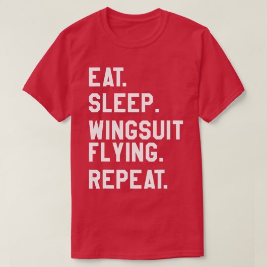 T-shirt Manger Sleep Wingsuit Vol Répéter Skydiving (Design devant)