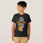 T-shirt manger sommeil basketball répétition joueurs de ba (Devant entier)