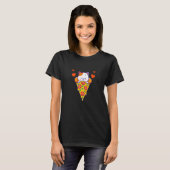 T-shirt Manger Sommeil Chat Pizza Répéter (Devant entier)