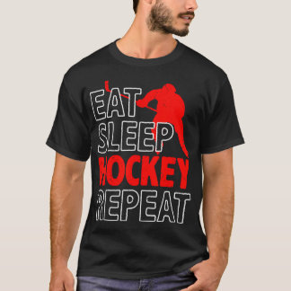 T-shirt Manger Sommeil Hockey Répéter Amour de Hockey sur